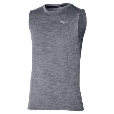 Camiseta sin Manga Mizuno Impulse Core Sin Manga Hombre - Grises Oscuro - Chile M879PQEROA